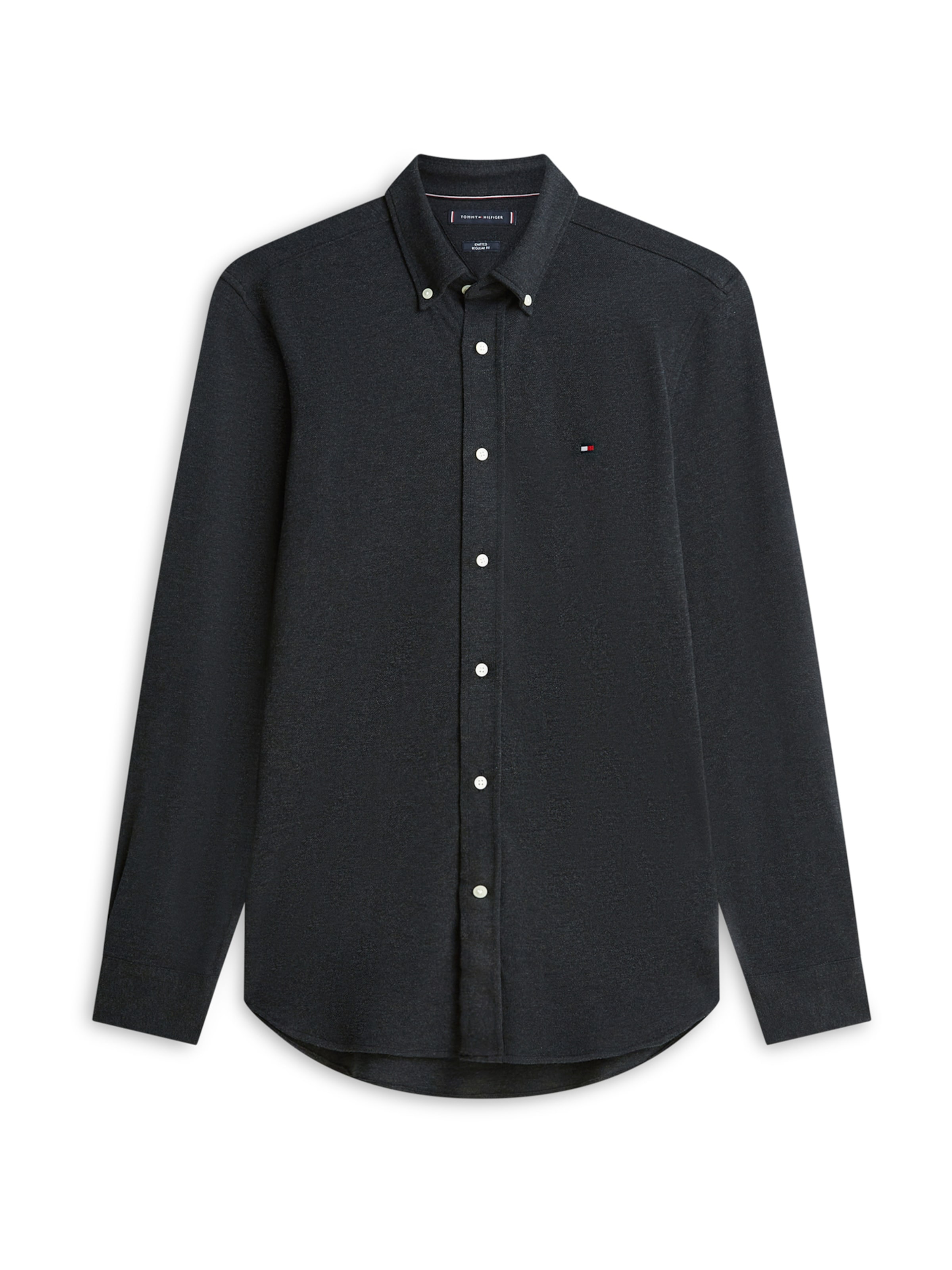 TOMMY HILFIGERKošulja - crna boja: prednji dio