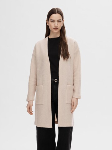 Cardigan SELECTED FEMME en beige : devant