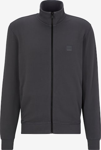 BOSS Orange Zip-Up Hoodie 'Zestart' in Grey: front