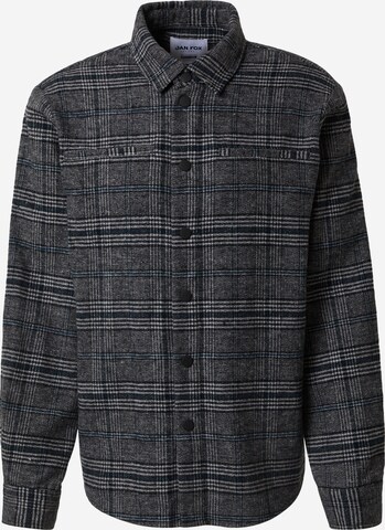 DAN FOX APPAREL Regular fit Button Up Shirt 'Nevio' in Grey: front