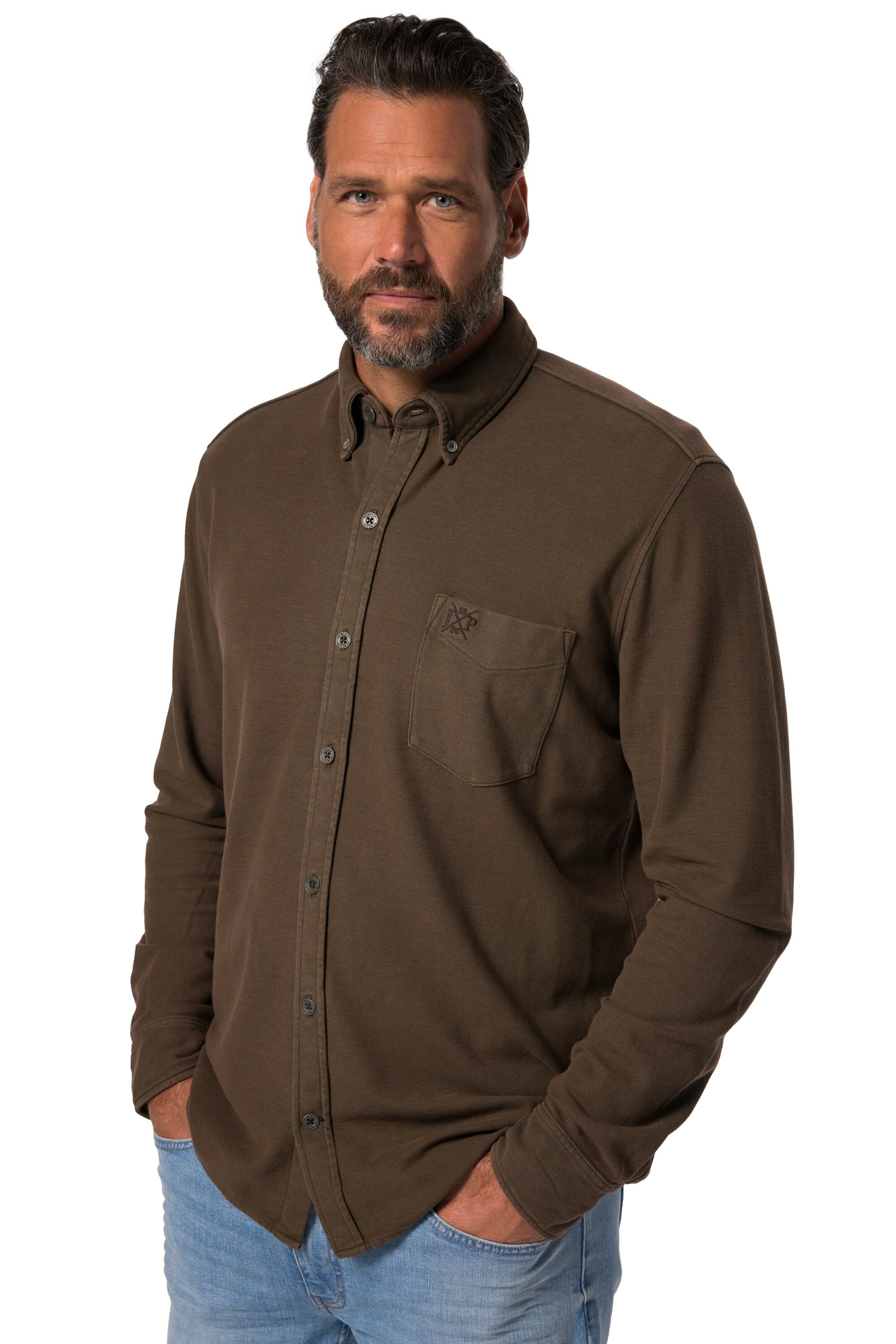 JP1880 Regular Fit Hemd in Braun