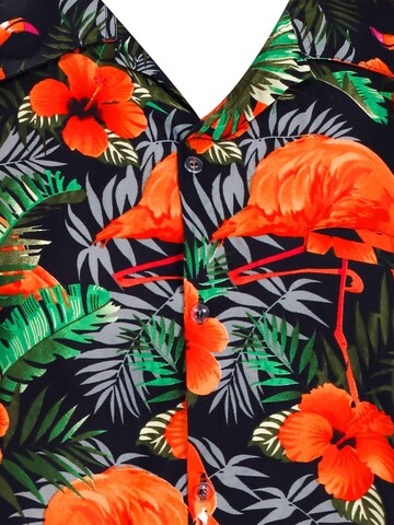 King Kameha Shirt 'Flamingo Flowers' in Orange