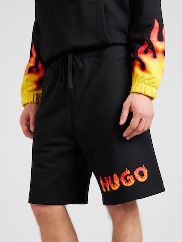 HUGO Normalny krój Spodnie 'Dinque' w kolorze czarny