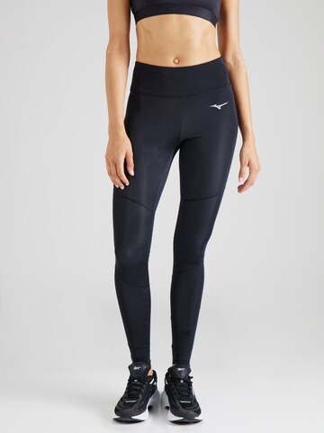 MIZUNO Skinny Workout Pants 'Impulse Core' in Black: front