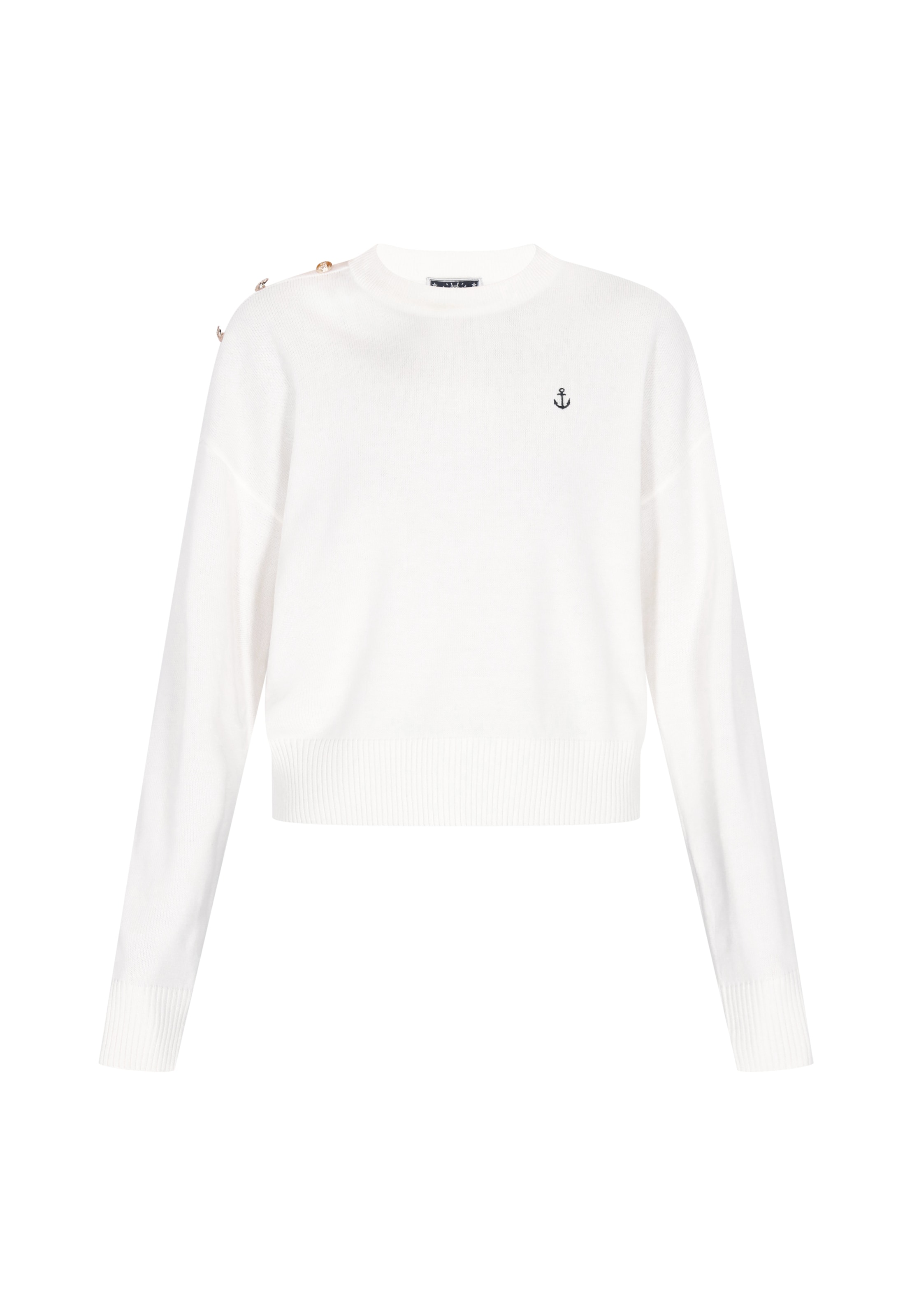 Pull-over DreiMaster Maritim en blanc : devant