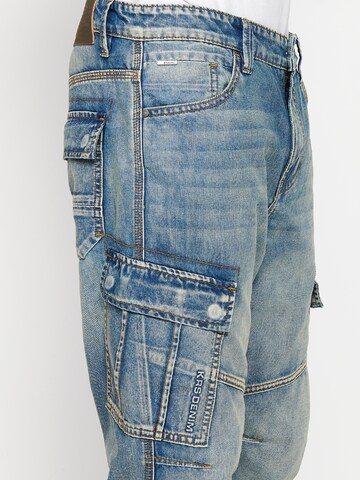 KOROSHI Regular Cargojeans in Blauw