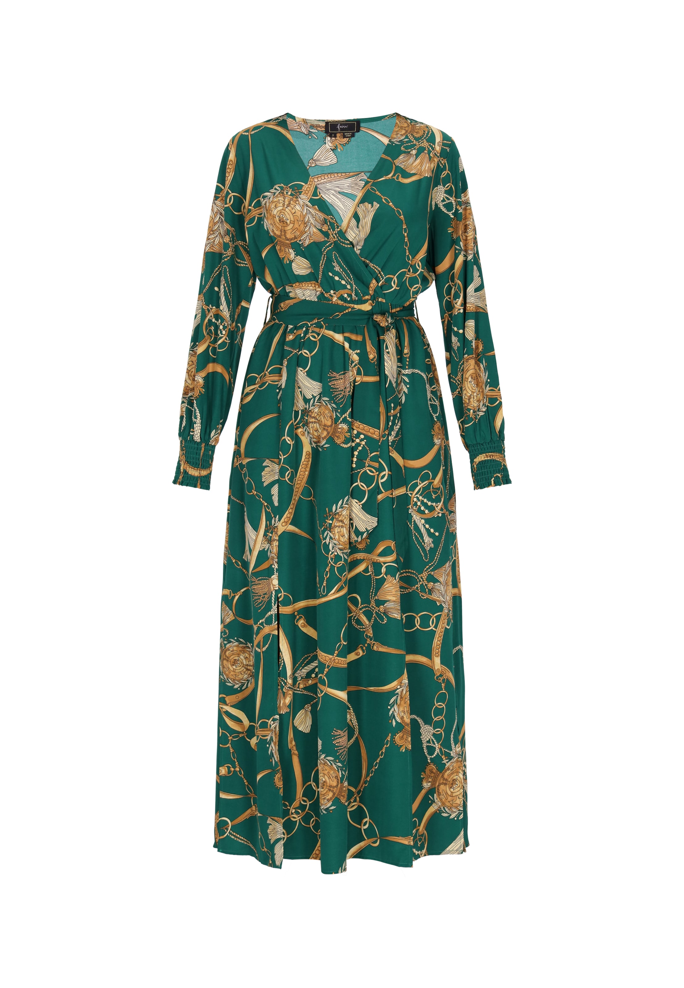 faina - Vestido em verde: frente