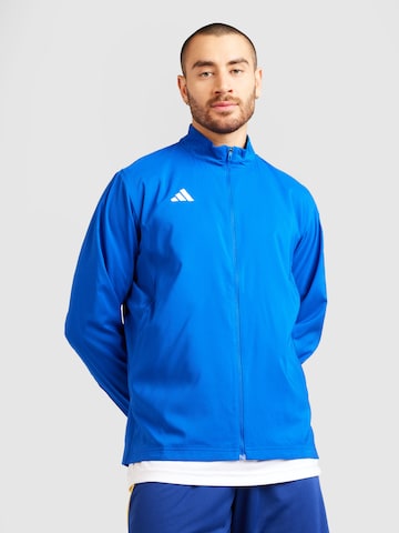 ADIDAS PERFORMANCE Športna jakna 'ADIZERO' | modra barva: sprednja stran