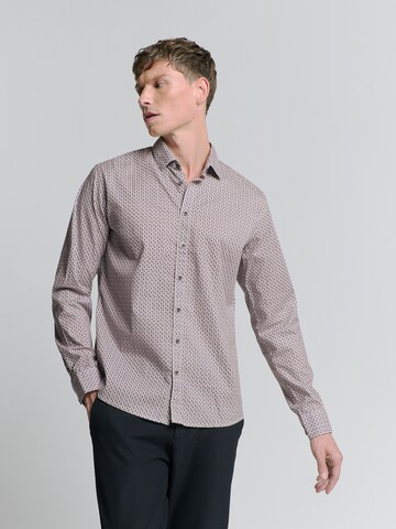 No Excess Slim fit Overhemd in Lila: voorkant