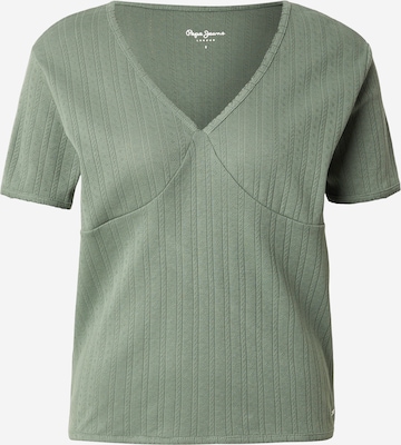 Pepe Jeans - Camiseta en verde: frente