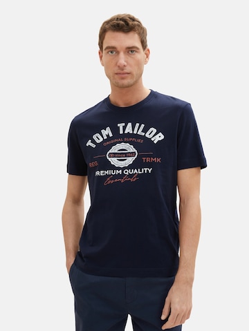 zils TOM TAILOR T-Krekls: no priekšpuses