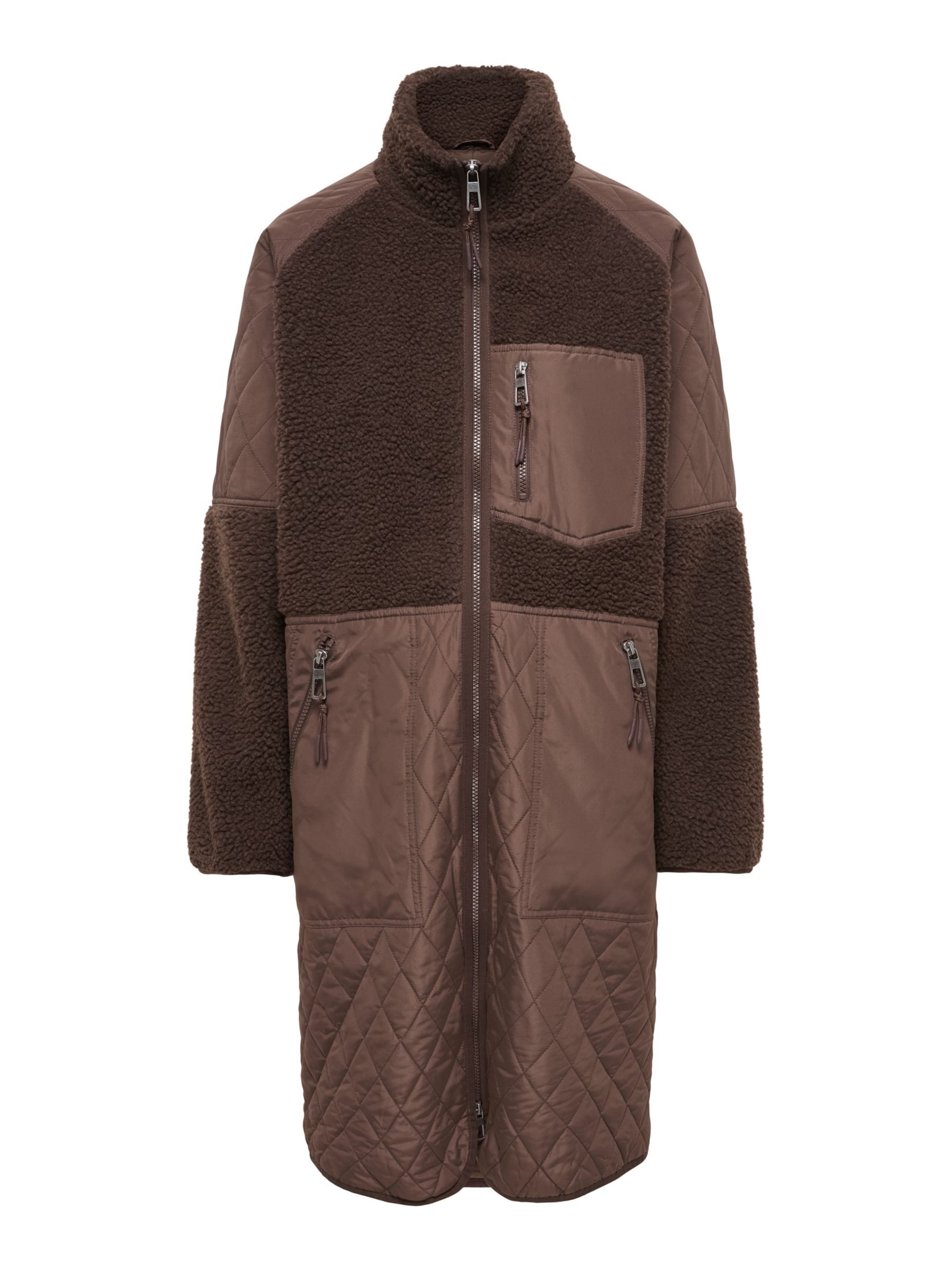 Only Maternity Fleecejacke 'OLMOHIO' in Braun: Vorderseite