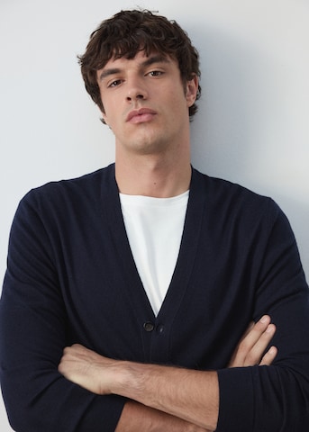 MANGO MAN Gebreid vest 'WILLYC-I' in Blauw