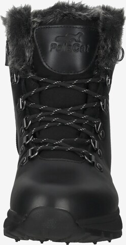 PoleCat Lace-Up Ankle Boots in Black