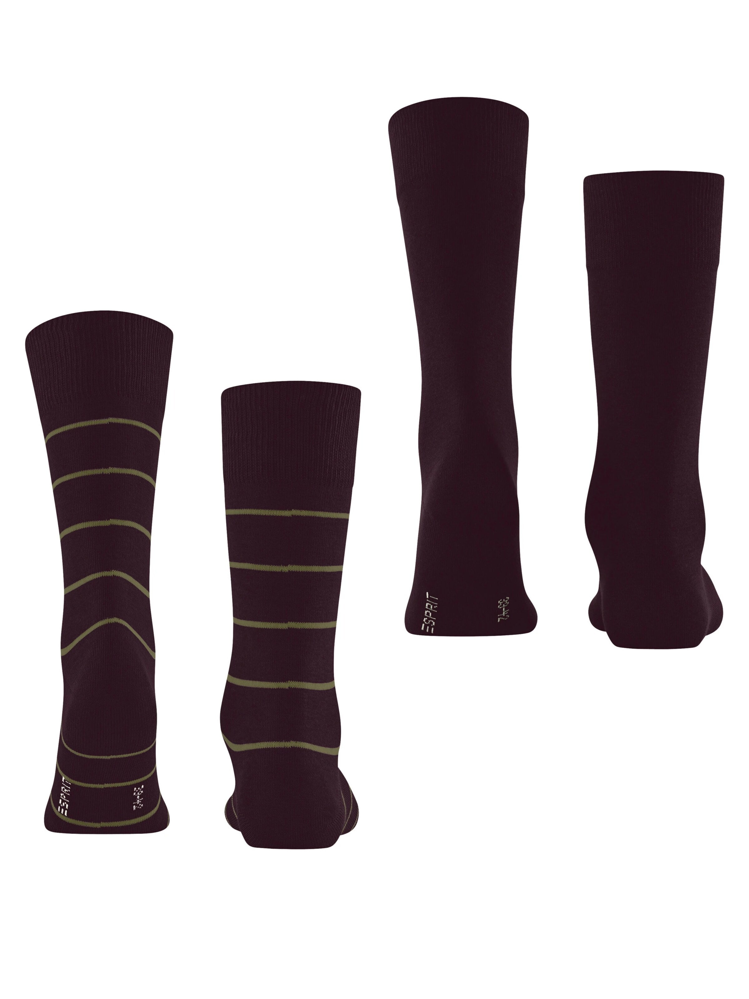 ESPRIT Socken 'Modern Stripe 2-Pack'‌‌‌‌‌‌ in Rot