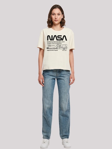 F4NT4STIC T-Shirt 'Classic Space Shuttle' in Beige