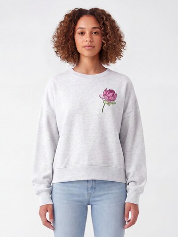 Watapparel Sweatshirt 'Blume' in Grau: Vorderseite