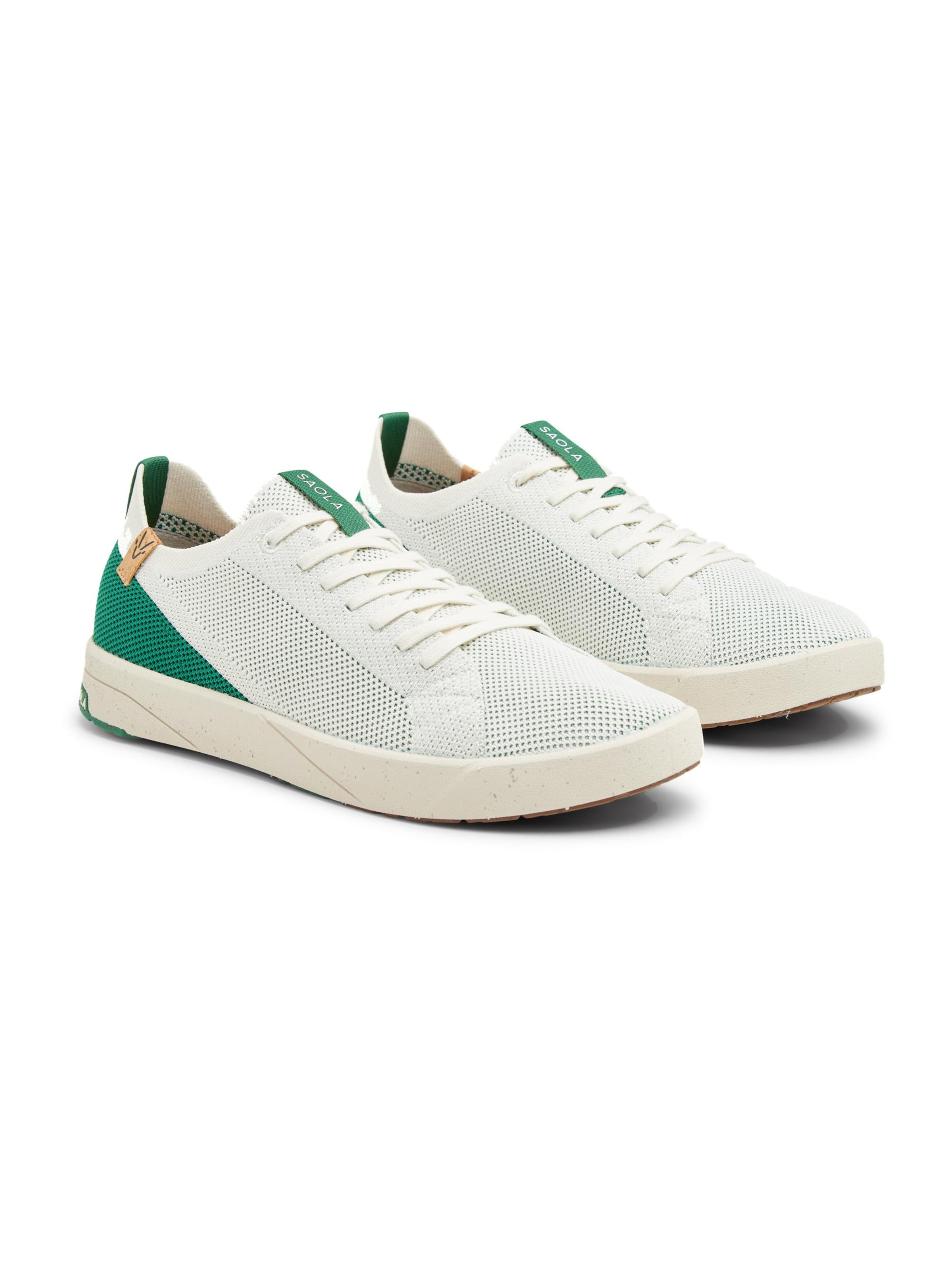 SAOLA Lace-up shoe 'Cannon Knit 2.0 M White Forest' in Green