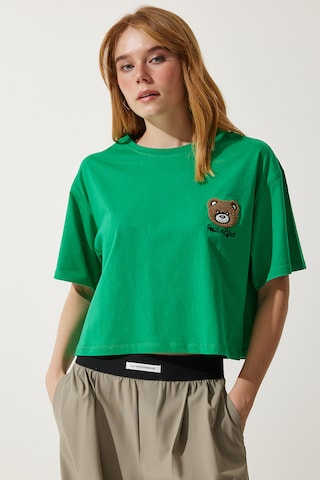 Happiness İstanbul T-Shirt in Grün: Vorderseite