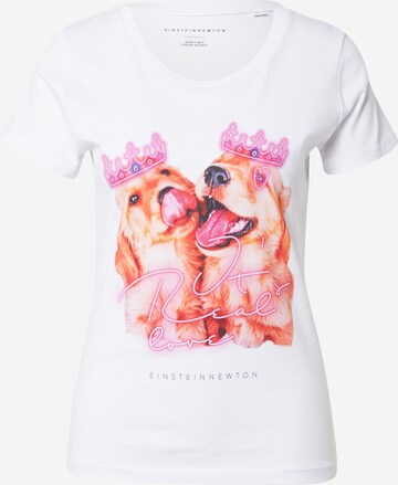 EINSTEIN & NEWTON T-shirt 'Royal Puppies' i vit: framsida