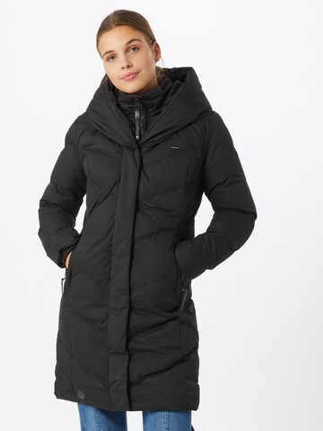 Ragwear Wintermantel 'Natalka' in Zwart: voorkant