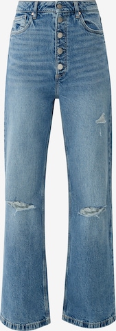 Wide leg Jeans de la QS pe albastru: față