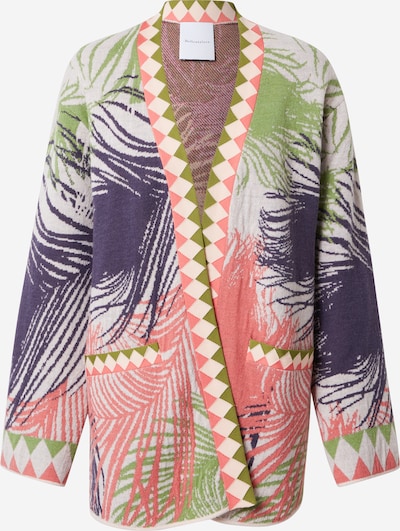 DELICATELOVE Knit cardigan 'Anja' in green / purple-blue / pink / white, Item view