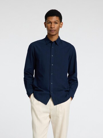 SELECTED Slim fit Button Up Shirt in Blue: front