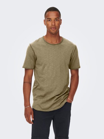 T-Shirt 'Benne' Only & Sons en beige : devant