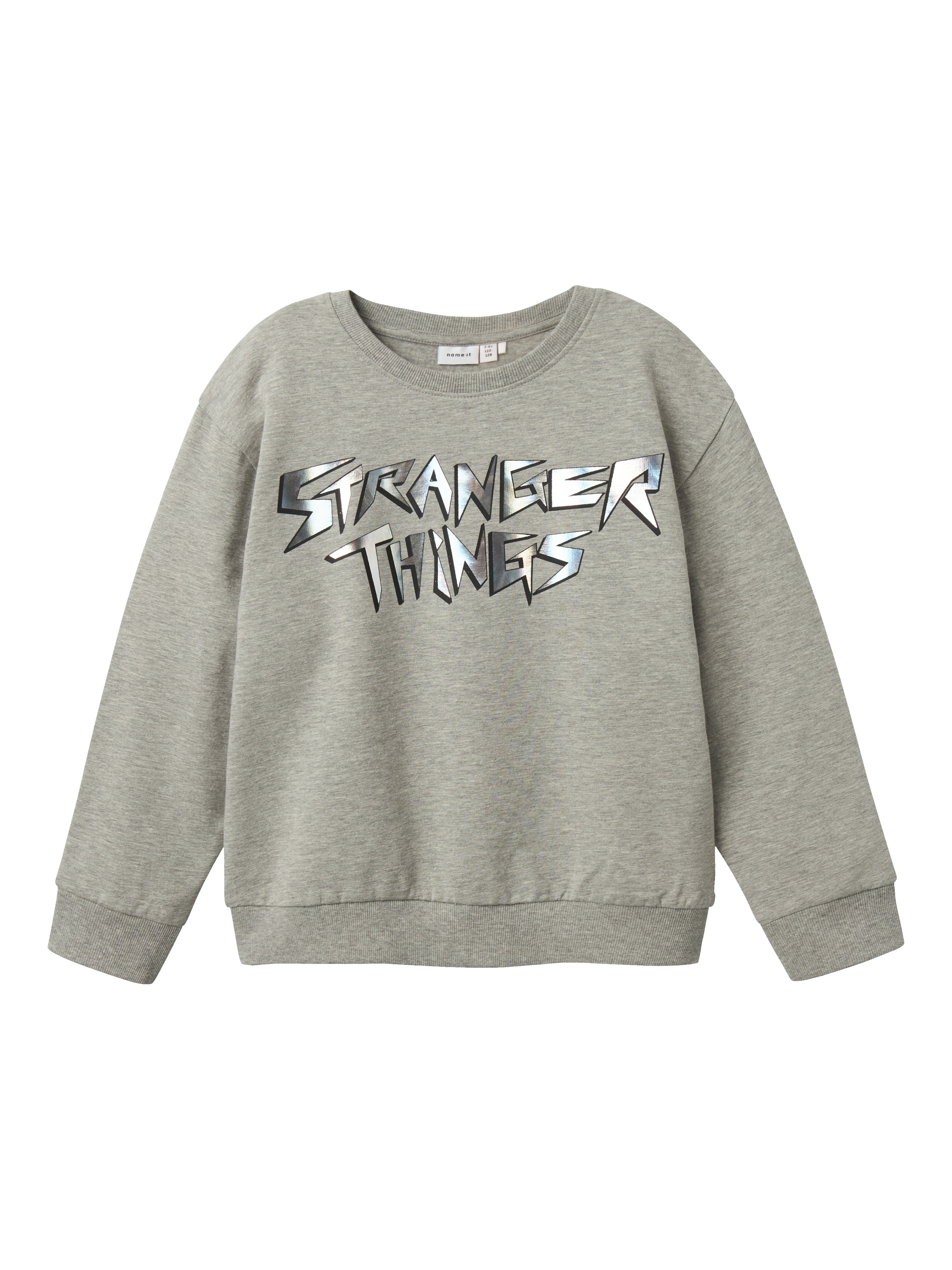 NAME IT Sweatshirt 'NKFDIDO STRANGERTHINGS' in Grey: front
