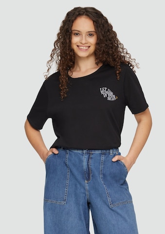 T-shirt QS en noir : devant