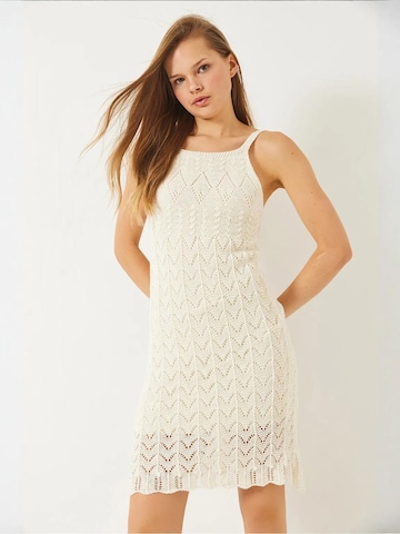 Abito in maglia di Bianco Lucci in beige: frontale