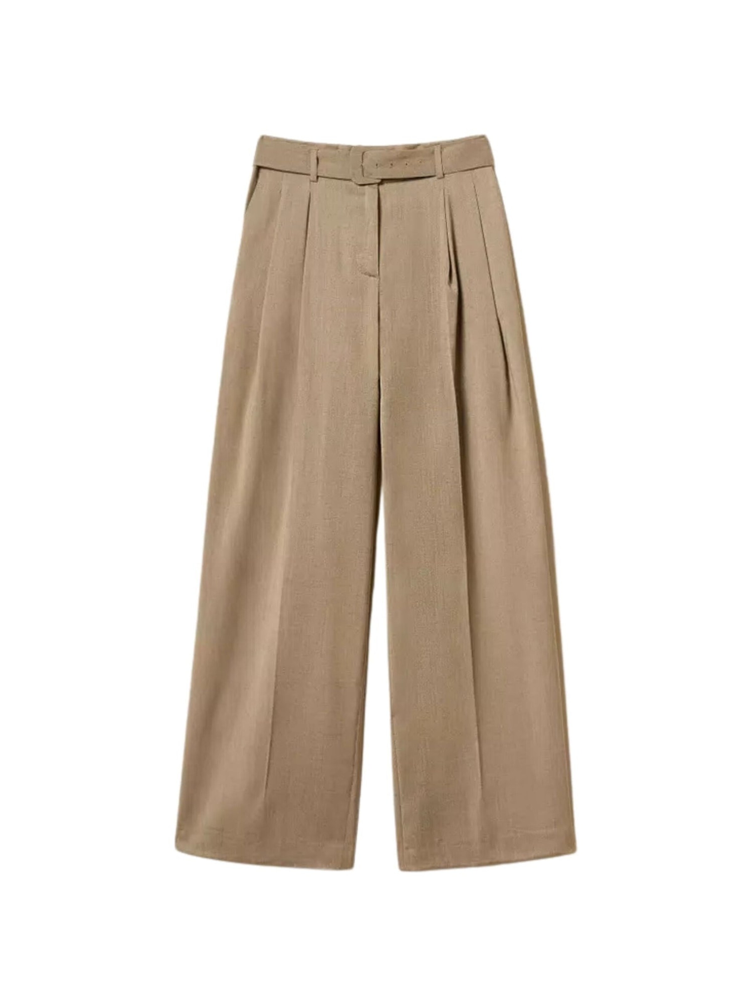 Twinset Hose 'Matte Satin Palazzo Pants with Belt'‌‌‌ in Beige: Vorderseite