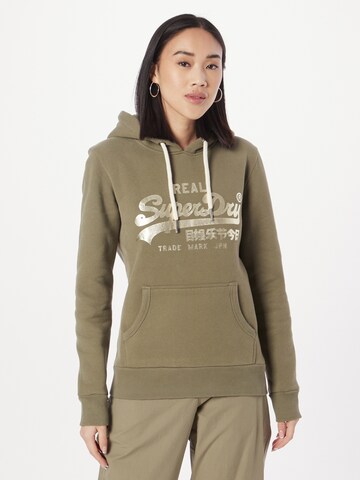 Sweat-shirt Superdry en vert : devant