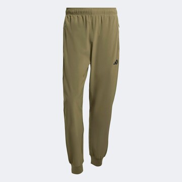 ADIDAS PERFORMANCE Tapered Workout Pants in Green
