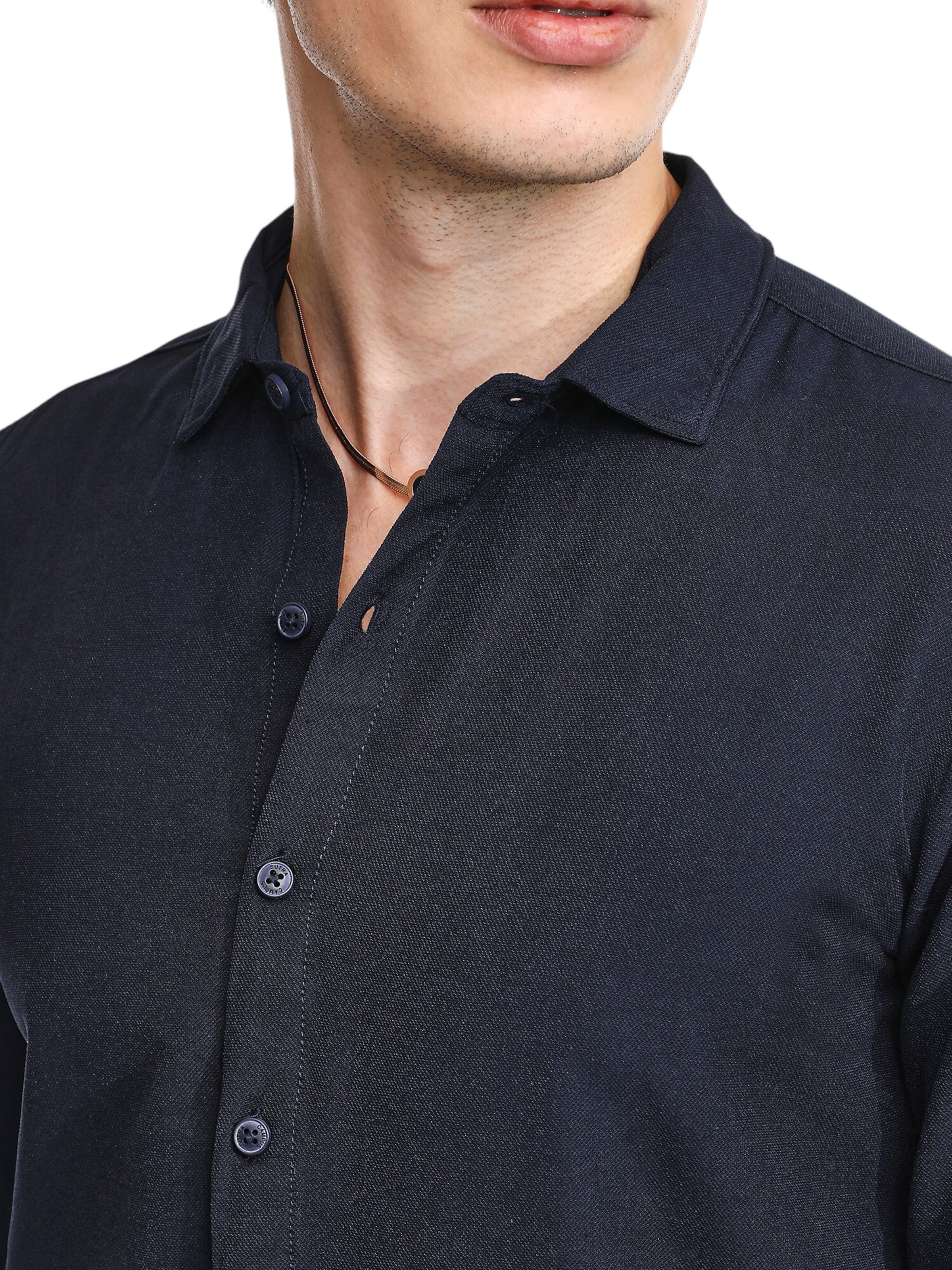 Campus Sutra Regular Fit Hemd 'Zandra' in Schwarz