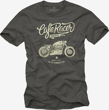 MAKAYA Shirt 'Being first' in Grau: Vorderseite