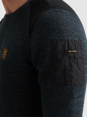PME Legend Trui 'Pullover in cotton mélange with flight pocket' in Blauw