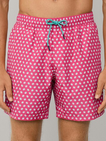 Hackett London Badeshorts  'Mini Shell' in Pink: Vorderseite