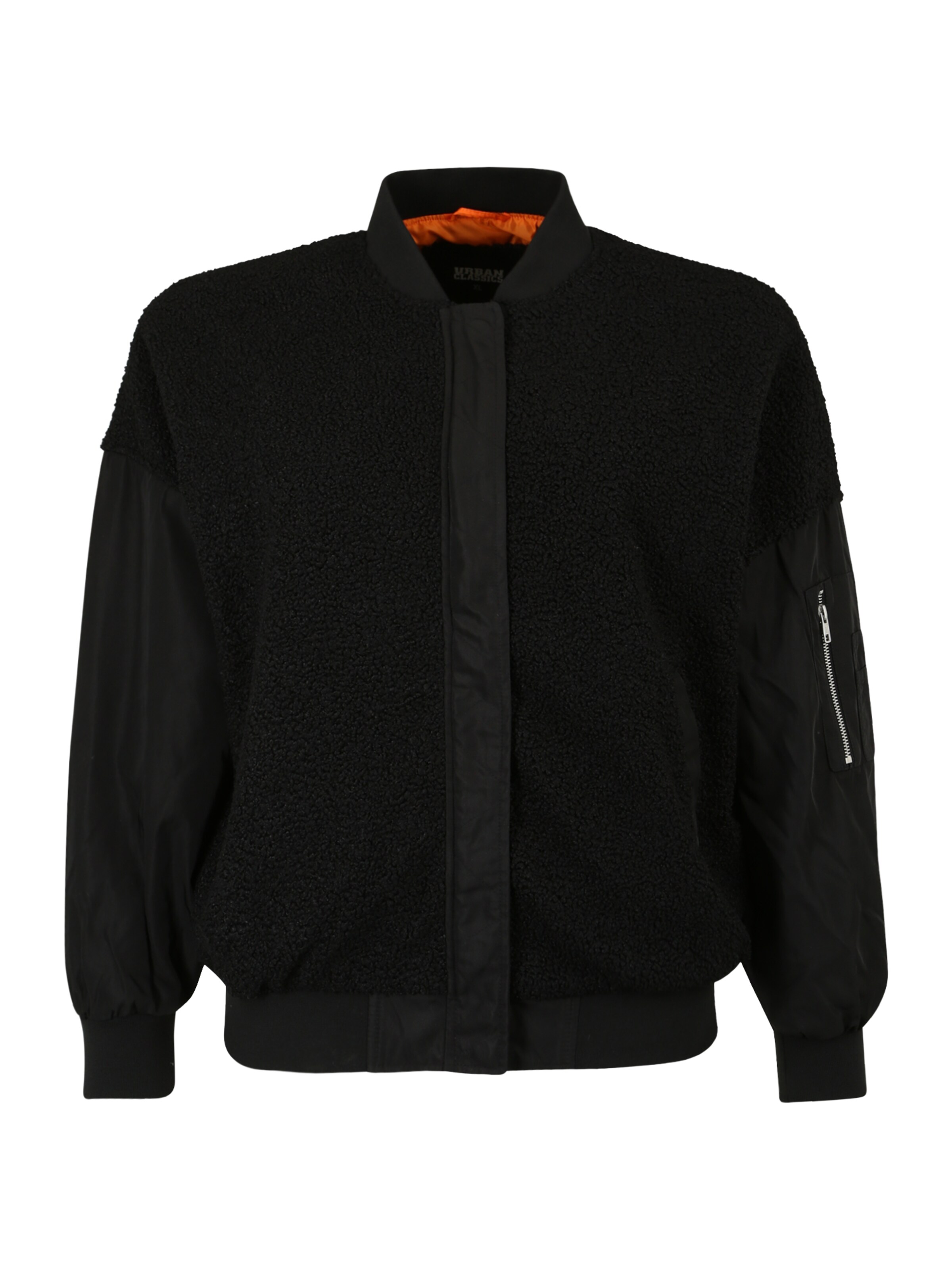 Urban Classics Φθινοπωρινό και ανοιξιάτικο μπουφάν σε μαύρο: μπροστά