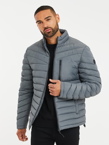 Threadbare Between-Season Jacket 'Craven' in Grey: front