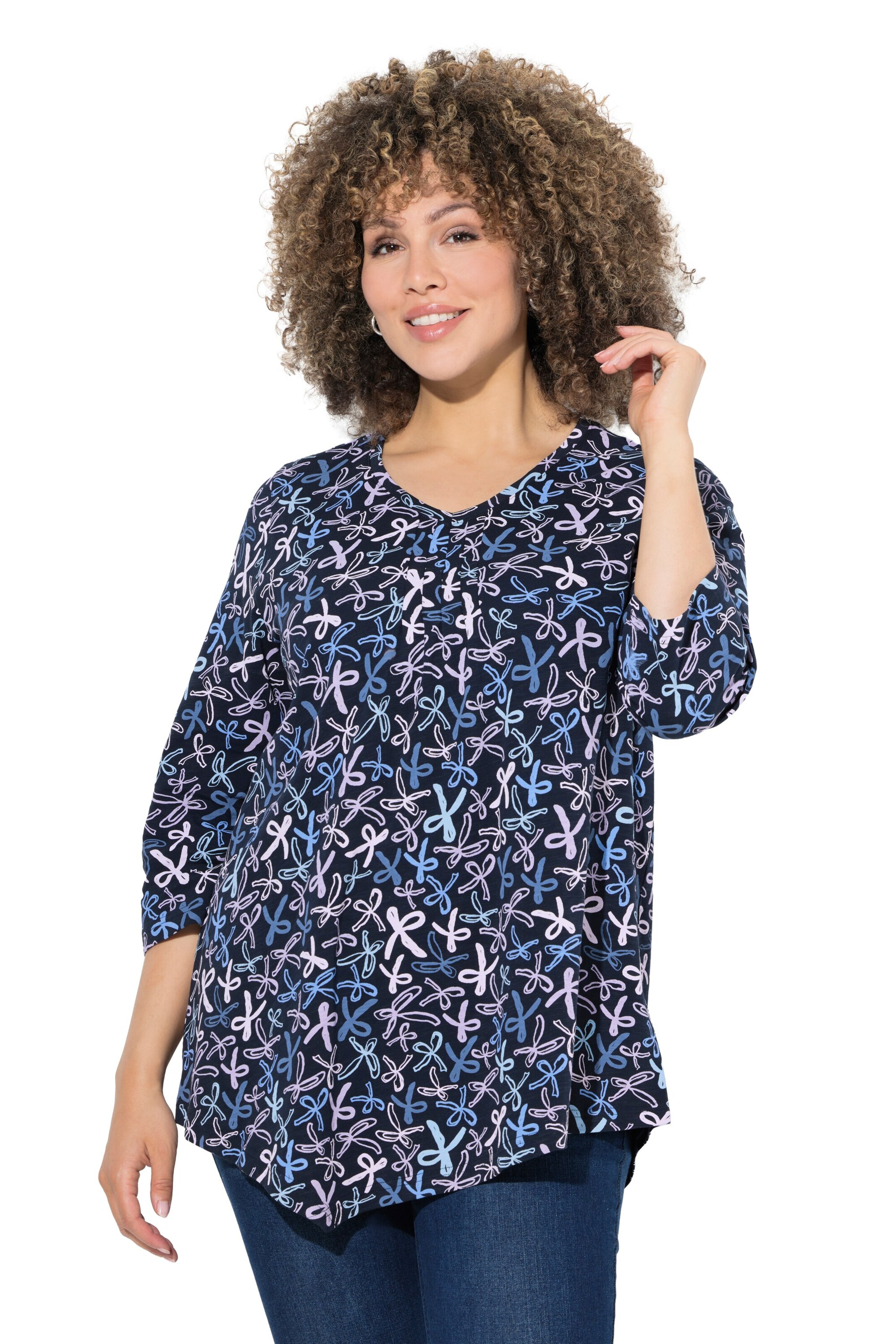 Ulla Popken Shirt in Blauw: voorkant
