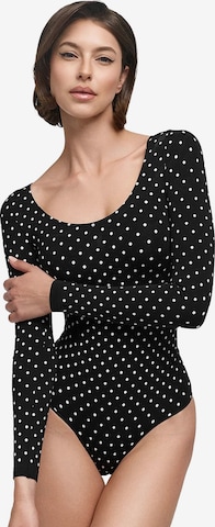 Body modelant 'Bodysuit Sculpting Shapewear Longsleeve mit String' cfab (formerly creamy fabrics) en noir : devant