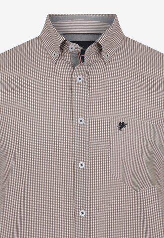DENIM CULTURE Regular fit Button Up Shirt 'ERIC' in Brown