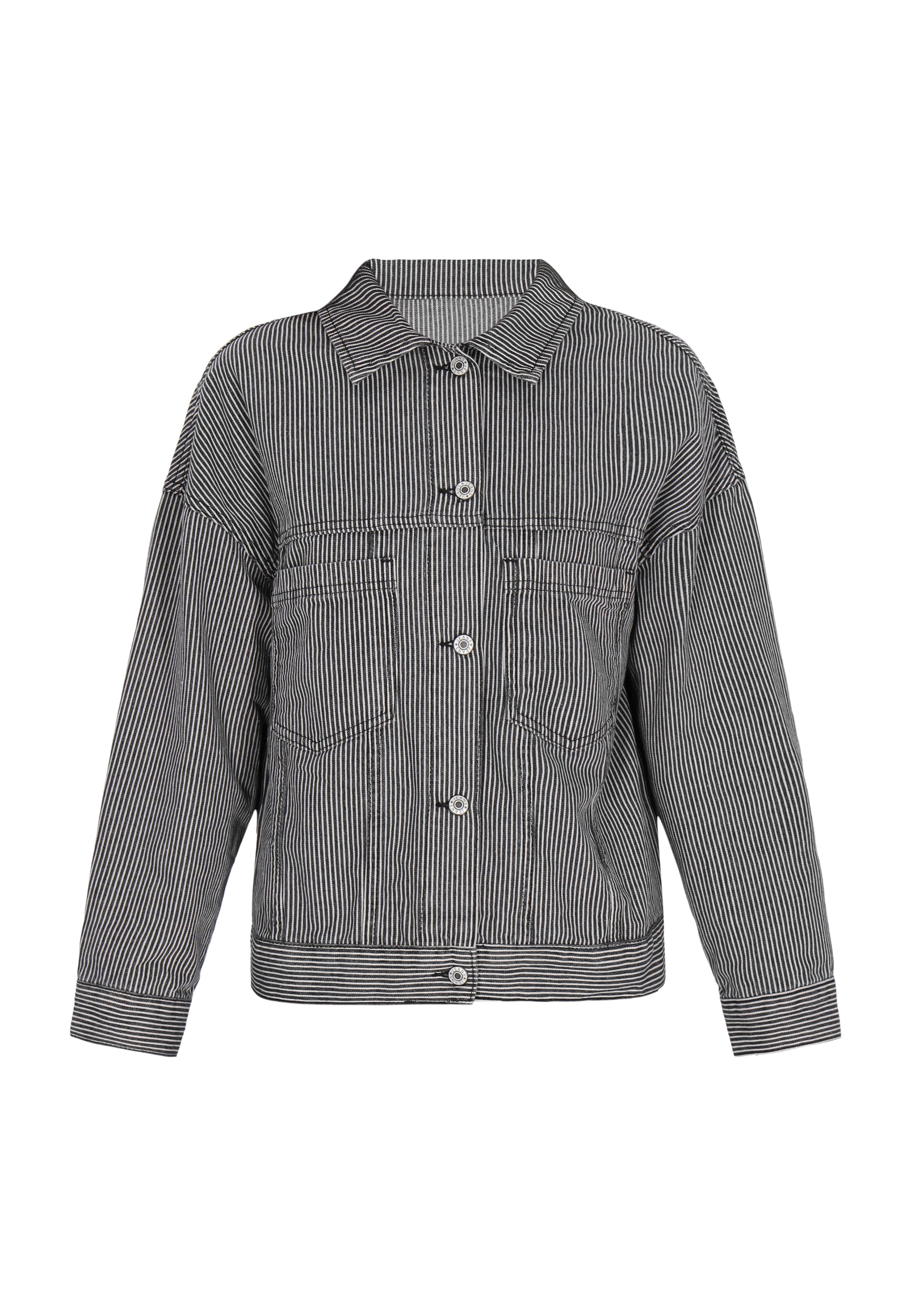 swirly Between-season jacket in Black: front