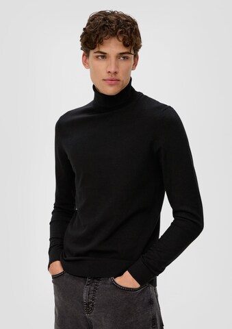 Pull-over QS en noir : devant