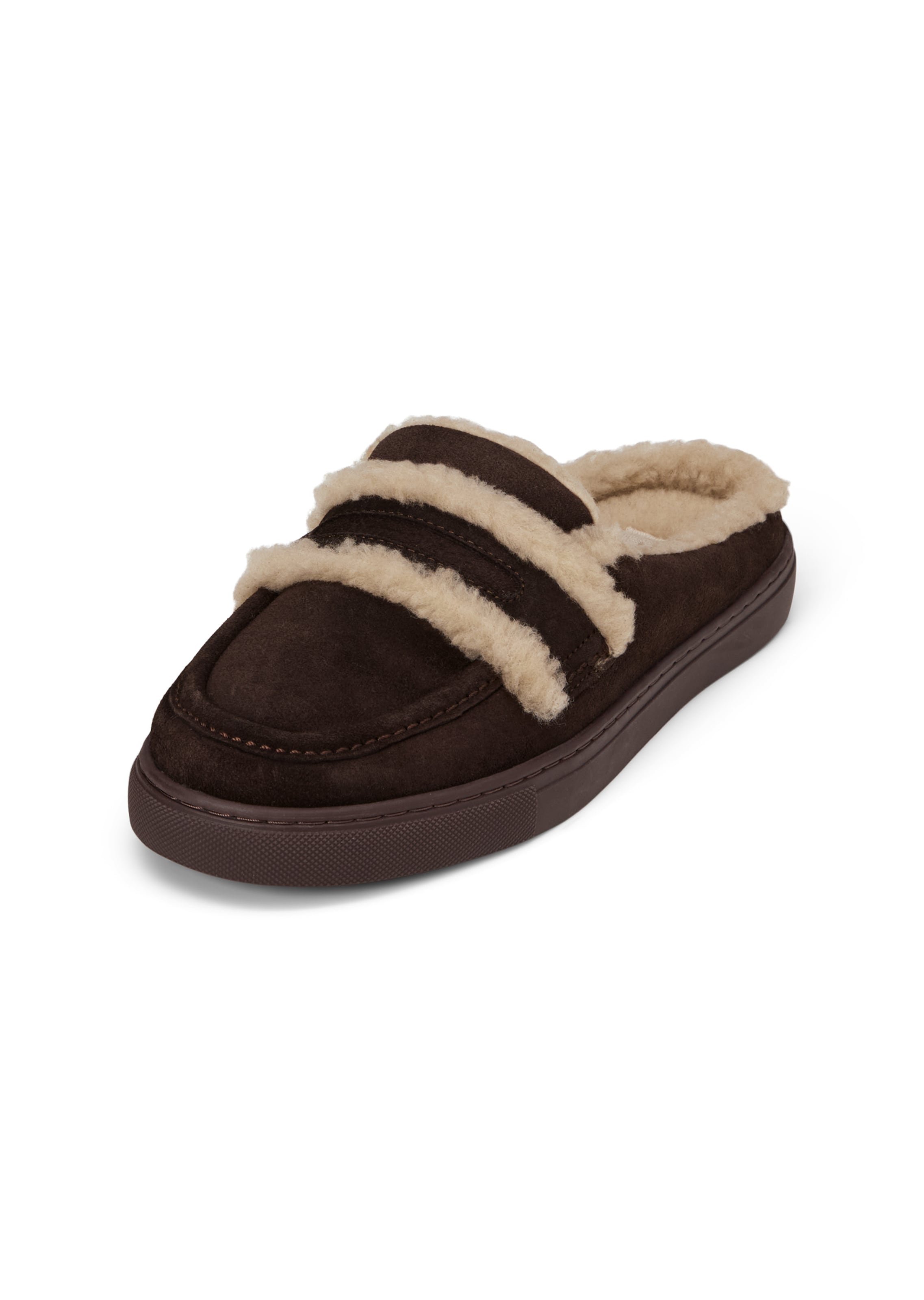 Marc O'Polo Pantolette 'Kara' in 36 in beige / dunkelbraun, Produktansicht