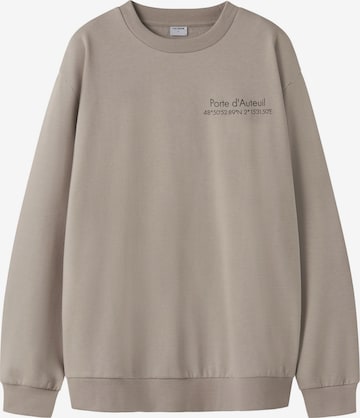 Sweat-shirt TWO SOON en gris : devant