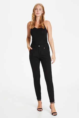 Coupe slim Pantalon 'Vicky' CULTURE en noir