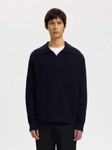 Pull-over 'SLHDRY' SELECTED en bleu : devant